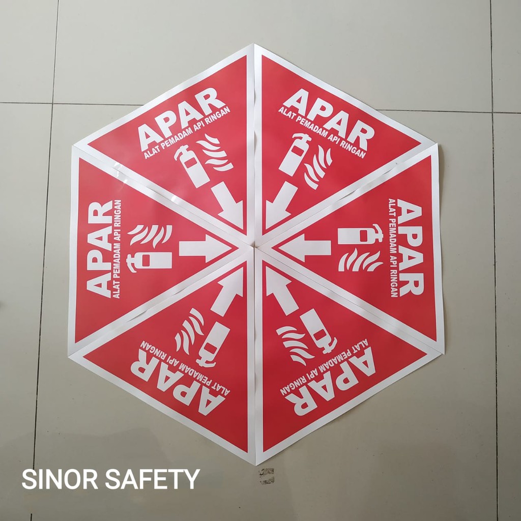 Sticker Segitiga penanda APAR Alat Pemadam API 25x25 cm