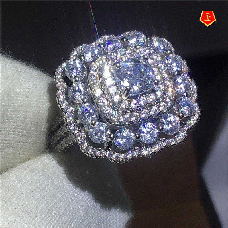 Cincin Kristal Berlian Warna Pink