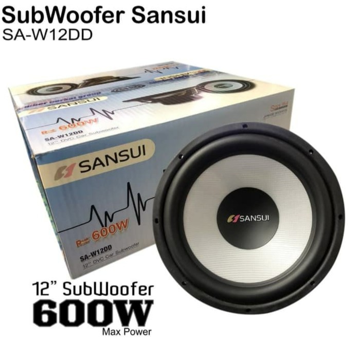 Subwoofer Speaker Sansui 12inch SA-W12DD 600watts original subwoofer mobil