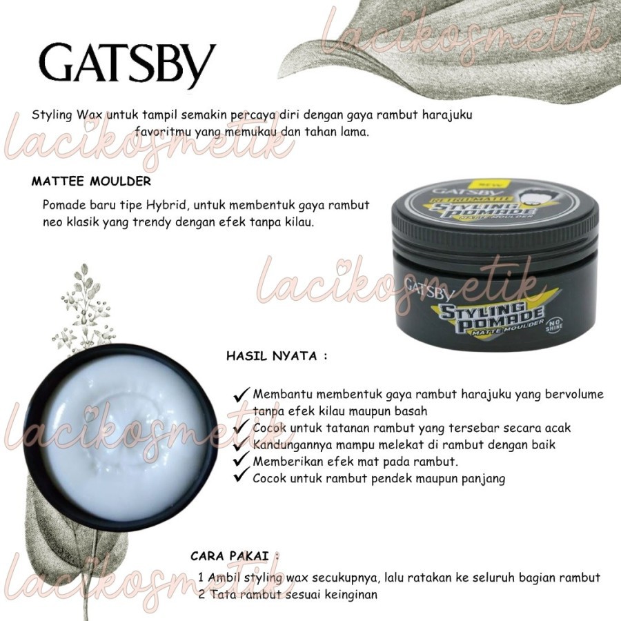 ✨LACIKOSME✨ GATSBY STYLING WAX POMADE - STYLING POMADE