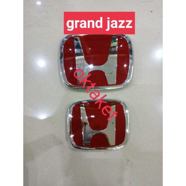 emblem / logo honda merah chrome depan belakang grand JAZZ Ori