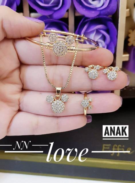 Xuping set perhiasan anak lapis emas 18k 1054j