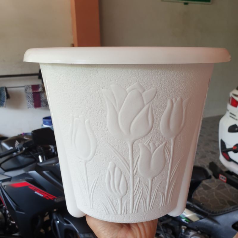 BJP POT TULIP 07K 25cm pot bunga ori budi jaya motif bunga tulip bagus murah