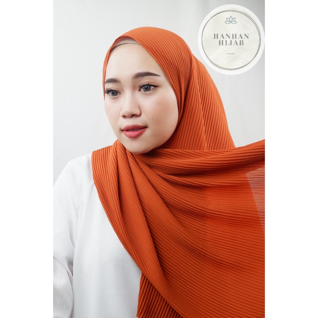 PLEATED SHAWL / PASHMINA FULL PLISKET-Terracotta