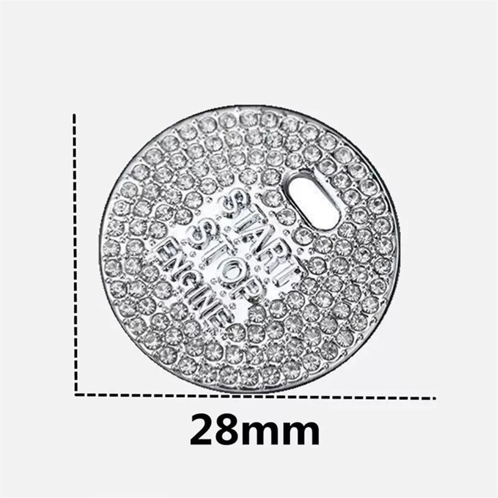 LANFY Interior Accessories Button Protective Cover Car Decoration Engine Ignition Start One-click Start Button Car Accessories Crystal Sticker Start Stop Button Bling Decorative Crystal Decoration Switch Button Decor/Multicolor