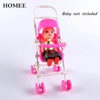 Homee Miniatur  Stroller Bayi Warna  Pink  Untuk Aksesoris 