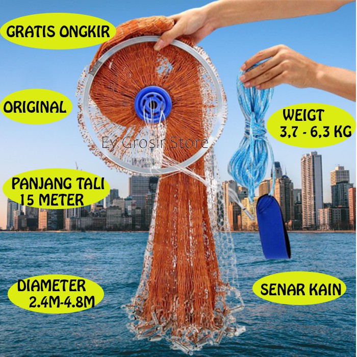 JALA IKAN LEMPAR JARING IKAN PERANGKAP IKAN PENANGKAP IKAN MURAH