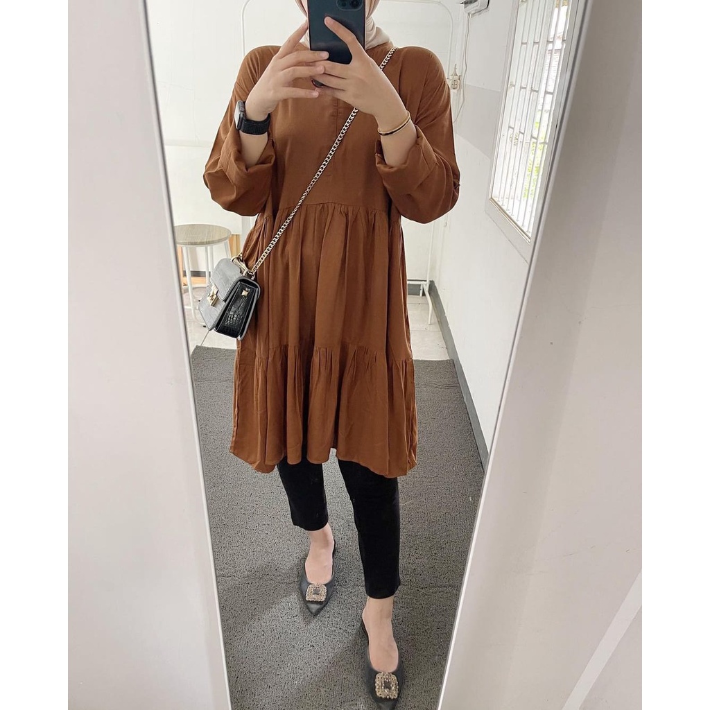 VITA TUNIK RAYON PREMIUM / TUNIK REMPEL / TUNIK POLOS / ATASAN BAJU WANITA KEKINIAN / TUNIK MODEL RE
