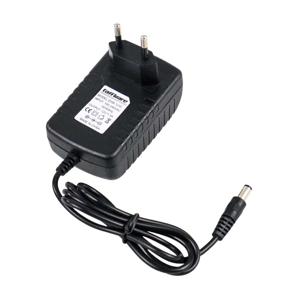 PROMO Taffware Power Adaptor LED Strip EU Plug DC12V 3A - DSM-1230 OMAD70BK