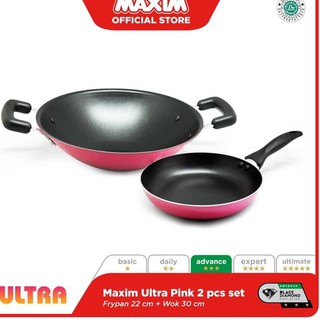   GROSIR Maxim  Ultra Wajan Teflon  22cm Anti Lengket Wok 