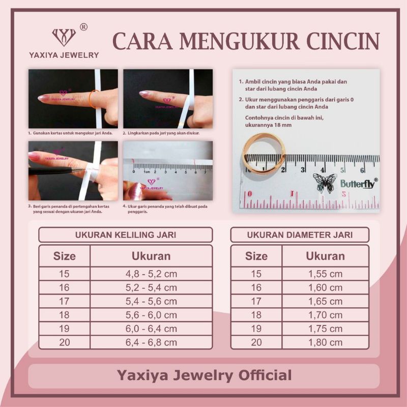 Cincin wanita Xufing Murah Elegan Cincin Dewasa Cincin Anti Karat