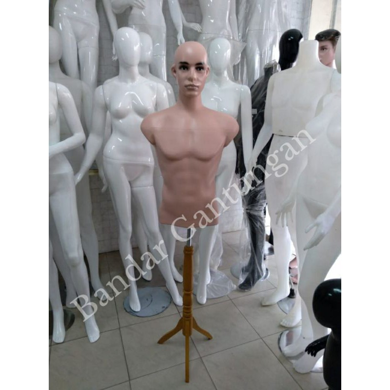 Manekin Cowok Setengah Badan/Patung Manekin Torso Pria / Torso Cowok / Manekin Plastik Cowo