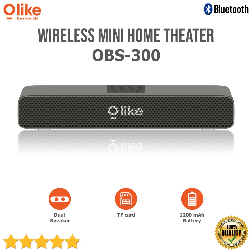 Speaker Bluetooth OLIKE SOUNDBAR OBS-300 OASE S3 Portable Wireless Bass Stereo Long Lasting Battery , Clear Audio