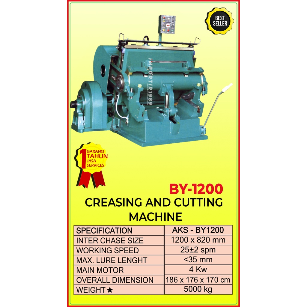 

Mesin Garis Lipat Potong Karton Creasing & Cutting 120 x 82 cm 4 Kw - BY1200 - Importir1989