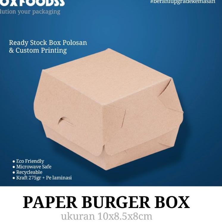 

ϟ Segera Dapatkan ϟ paper burger box | korean garlic bread | box donut | kraft paper | eco friendly