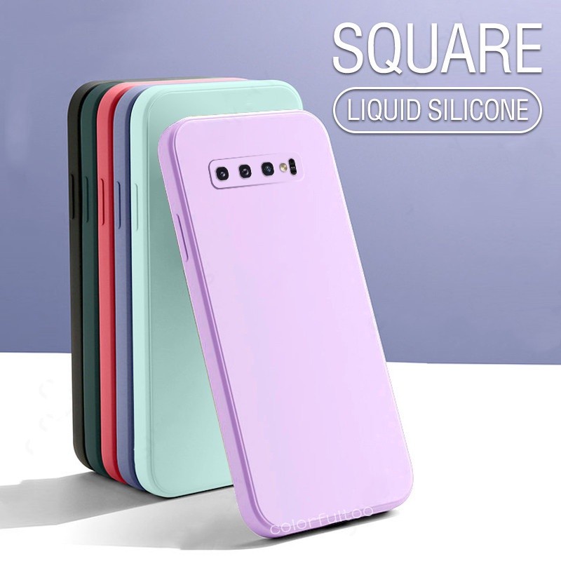 Soft Case Samsung Galaxy S9 S9 Plus S10 S10 Plus S10 Lite Liquid Silikon Slim Skin Candy Macaron Bludru