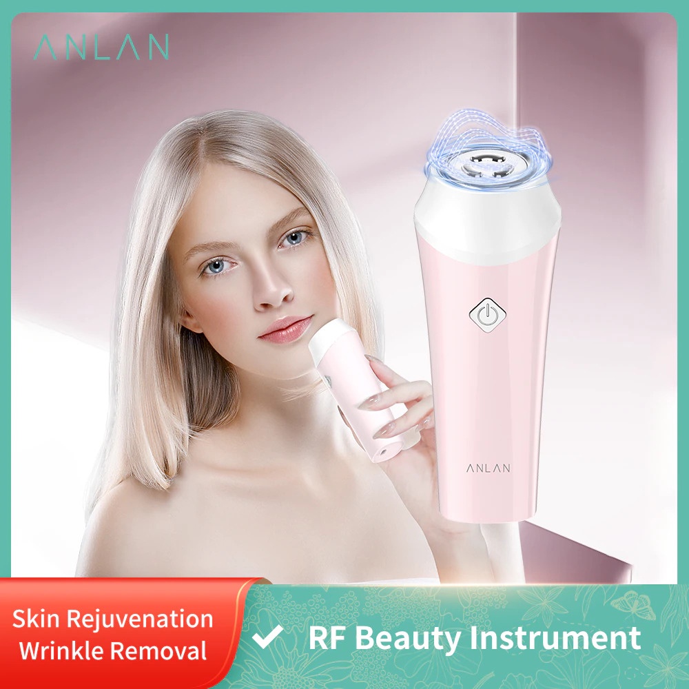 ANLAN KC-6100 Face Massager Alat Pijat Perawatan Kulit Wajah EMS RF- ALSPY01-04 - Pink