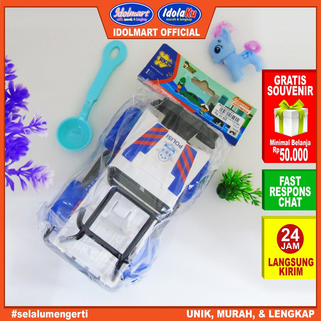 IDOLAKU Maianan Anak Mobil Jeep Big foot police / Mainan SNI rkc02051-2