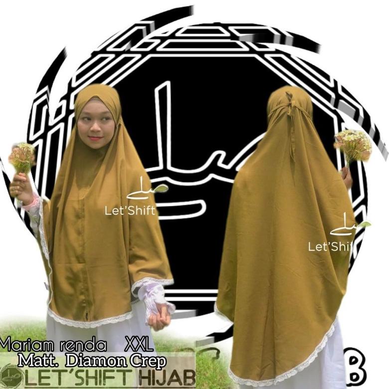 Bergo Maryam Jumbo /Bergo Maryam Renda Ukuran Xxl/Maryam Renda Jumbo