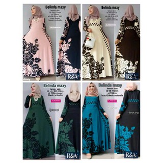  Baju  gamis wanita muslimah syari dewasa  Dress Belinda Maxy 