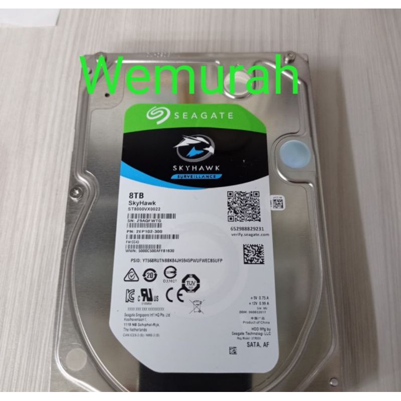 Hardisk CCTV 8TB 3.5&quot; SATA III Second - Harddisk 8TB Komputer/PC SATA