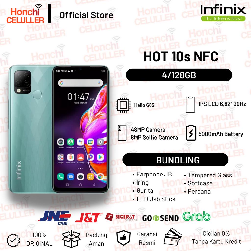 HOT 10s NFC 4/128 GB RAM 4GB ROM 128GB GARANSI RESMI INFINIX INDONESIA