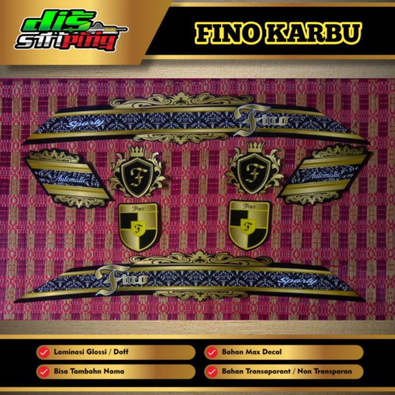 STRIPING/STICKER YAMAHA FINO KARBU 2012 COSTUM ULTIMO GOLD 00221