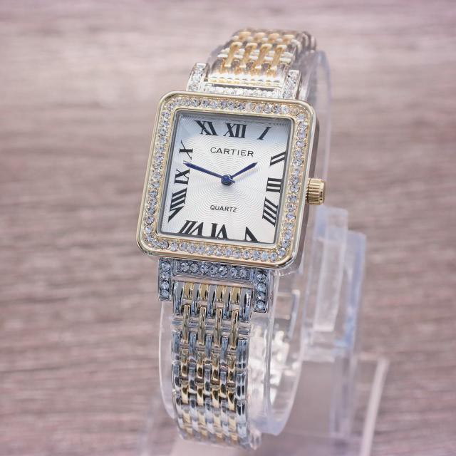 Jam Tangan Cantik Wanita Cartier Combinasi gold KW Super
