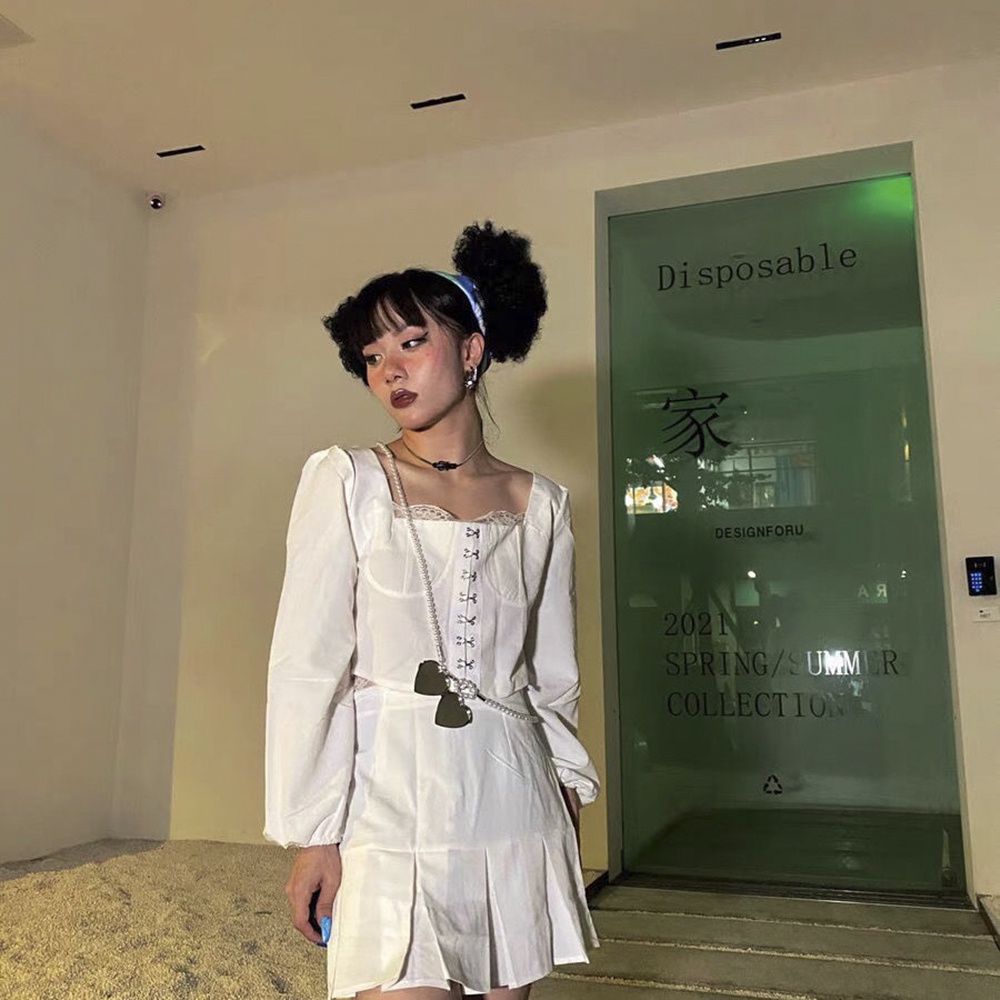 【COD Tangding】Aksesoris Tali Rantai Pinggang Mutiara Diagonal Serbaguna Untuk Wanita