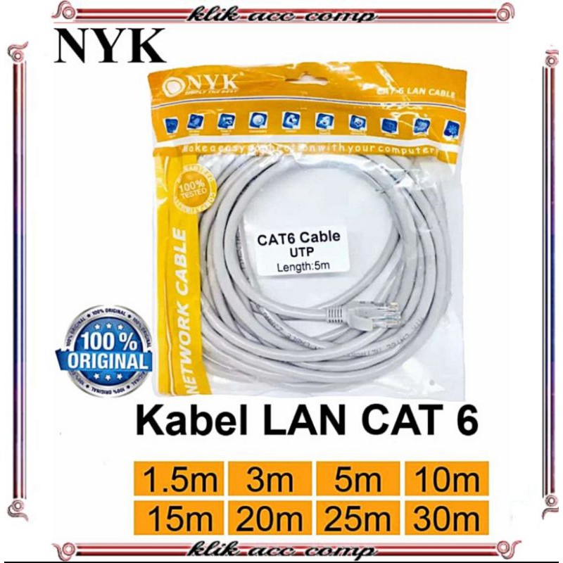 Kabel LAN 5m CAT 6 Internet Jaringan Cat6 UTP 5 M