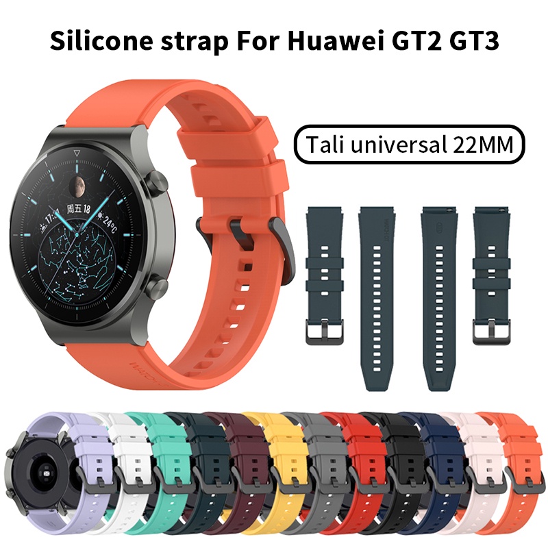 Silicone Strap For Huawei / Samsung / Amazfit / Xiaomi Watch GT2 GT3 46mm Watch3 Watchband 22mm Men Women Sports Bracelet Replacement Band aksesoris jam tangan