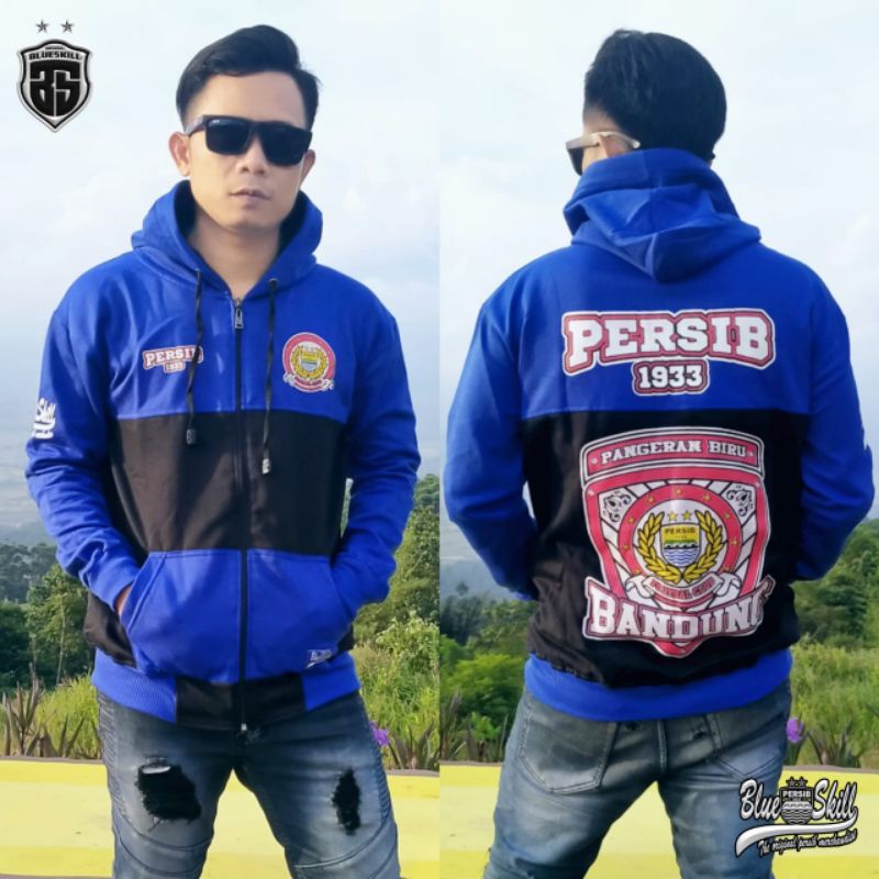 Jaket hoodie persib 1933 bandung / Jaket resleting kombinasi persib / Jaket sweater hoodie untuk pria dan wanita / jaket sweater originalblueskill