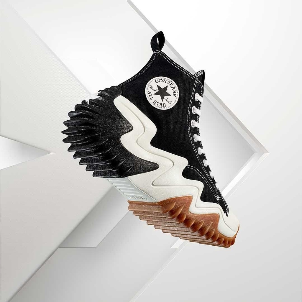 Sepatu Sneakers Wanita CONVERSE Run Star Motion High Black White Gum Original 171545C