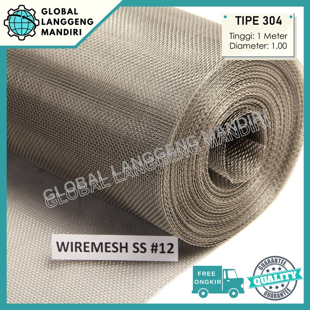 WIREMESH 12 STAINLESS (1M) TIPE 304 /TEBAL 1.0MM
