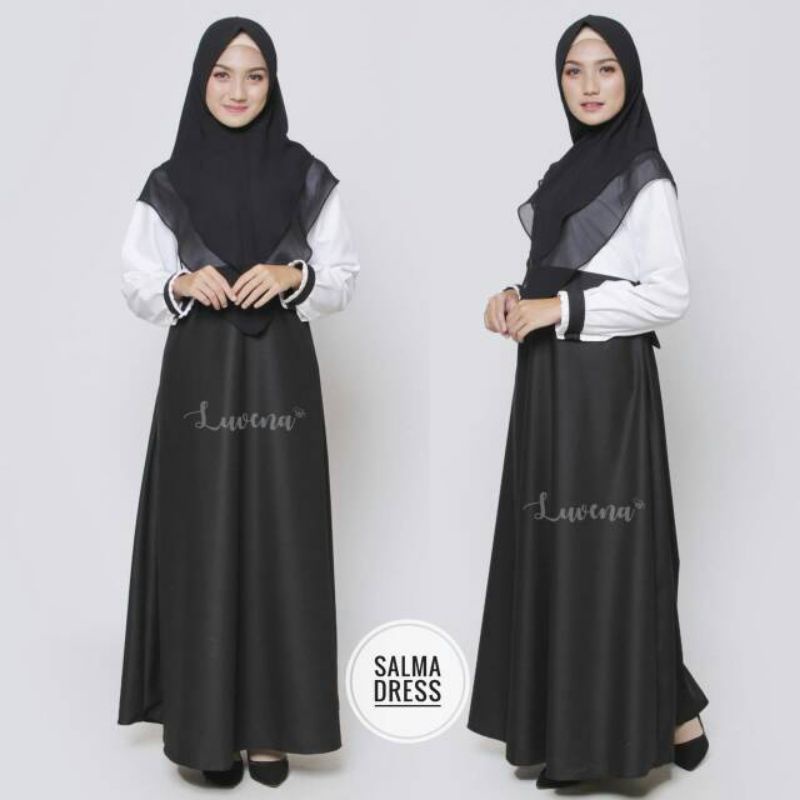 BAJU GAMIS SERAGAM  HITAM PUTIH (S.M.L.XL ) SERAGAM DINAS PNS /GURU/PEMDA