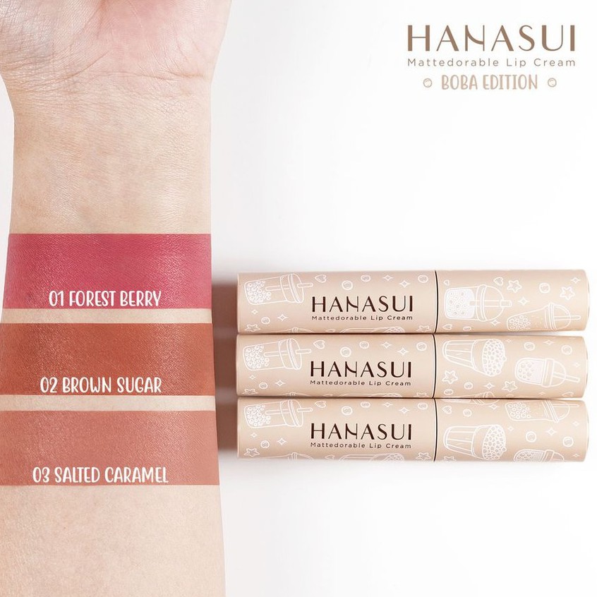 [ORIGINAL] HANASUI MATTEDORABLE LIP CREAM - LIPCREAM LIPSTIK LIPSTICK MATTE BOBA EDITION