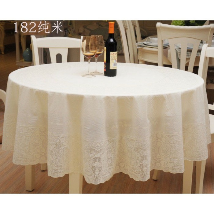 Taplak Meja Makan - Taplak Meja Makan Bulat 6/8 Kursi Anti Air