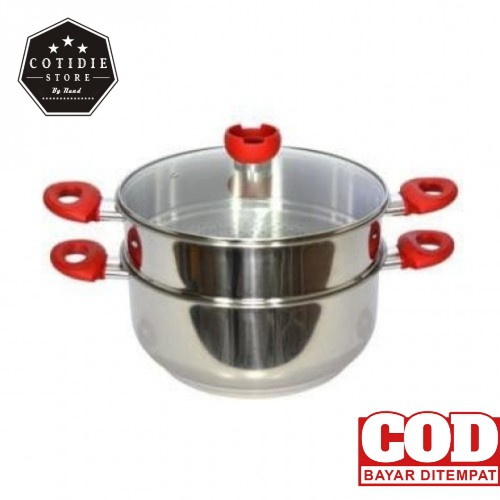 Supra Steamer 32 cm/ panci kukus Steamer 32cm 2 susun stainless