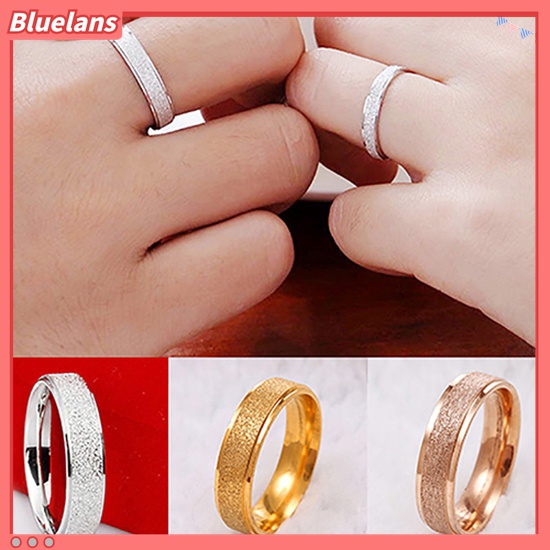 Bluelans Cincin Bahan Stainless Steel Matte Untuk Pria Dan Wanita