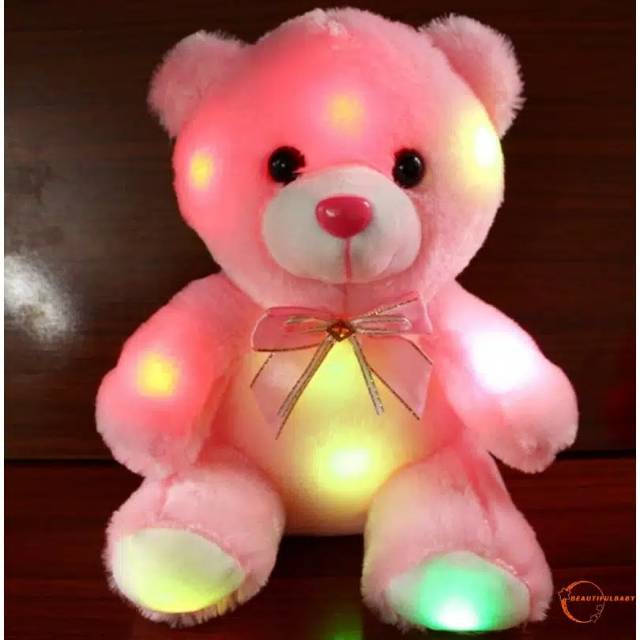 MOMBABY1 Boneka Beruang Teddy Bear Anak Lampu LED atau Kado Mainan Anak Perempuan Boneka Beruang