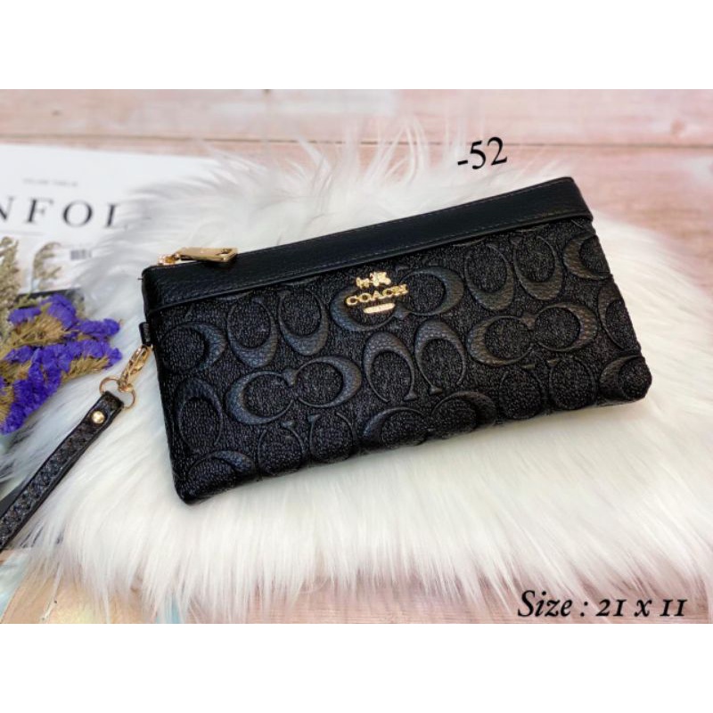 fashion branded dompet panjang,pouch hpo motif coach 2072