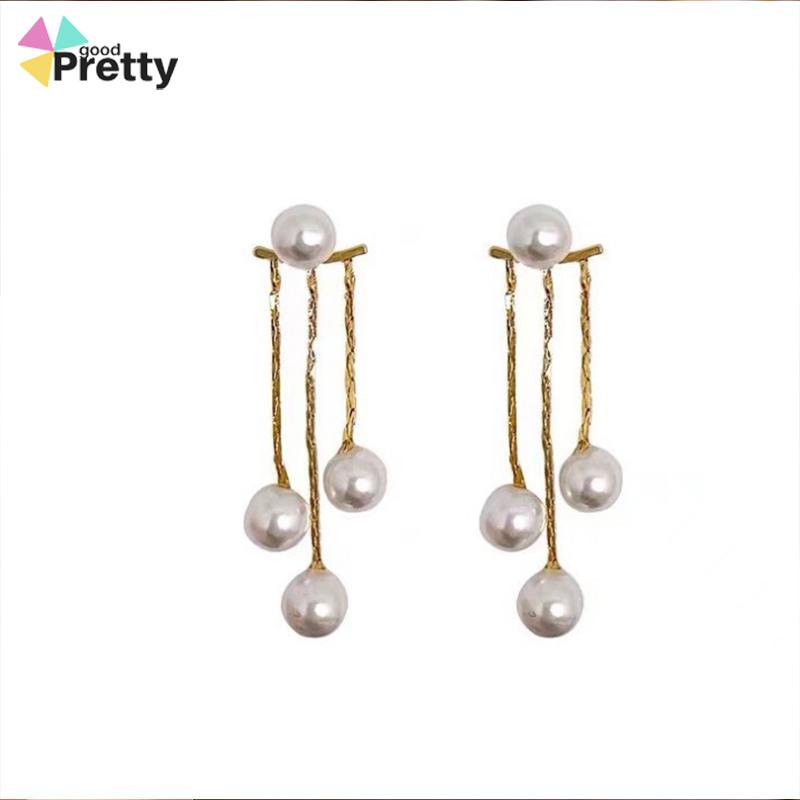 Anting Tusuk Silver S925 Gantung Belakang Wanita Hias Mutiara - PD