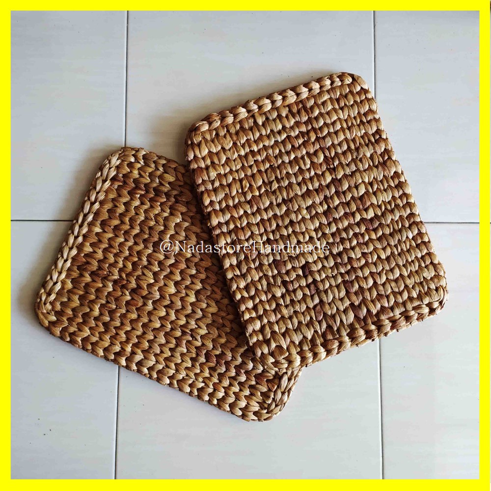 New Arrival Placemat Persegi Panjang Anyaman Enceng Gondok Natural