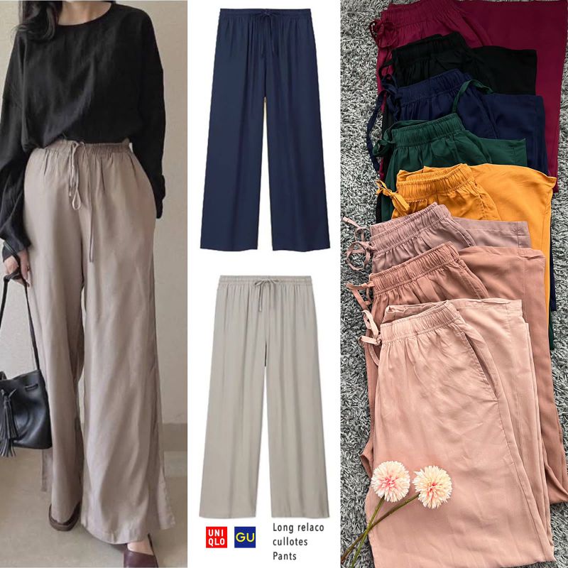 Un*glo cullotes pants/sisa export original(untuk warna beigie army random )