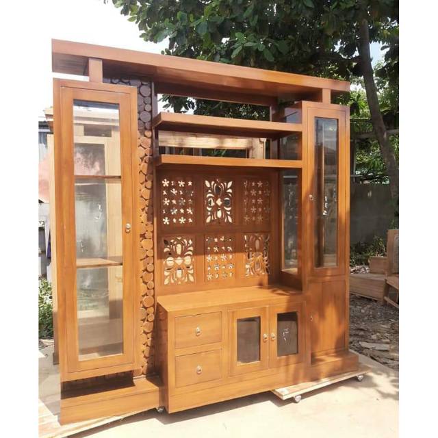 Bufet Partisi Jati Minimalis Modern