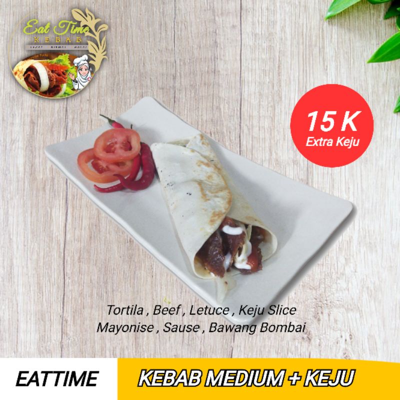 

Eattime Kebab Daging Medium + Extra Keju Slice