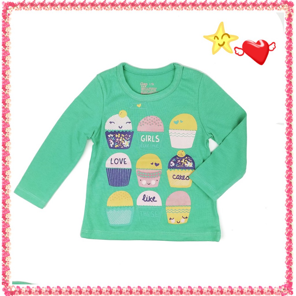 KAOS ANAK CEWEK TANGAN PANJANG Hijau Muda