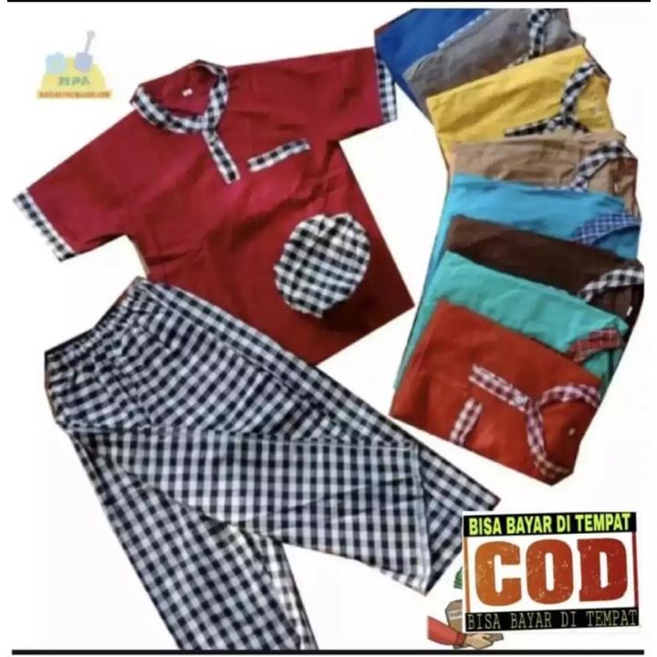 STELAN KOKO SARKOCI ANAK TERBARU 2022/STELAN KOKO ANAK GRATIS PECI/PAKAIAN MUSLIM ANAK PILIH WARNA