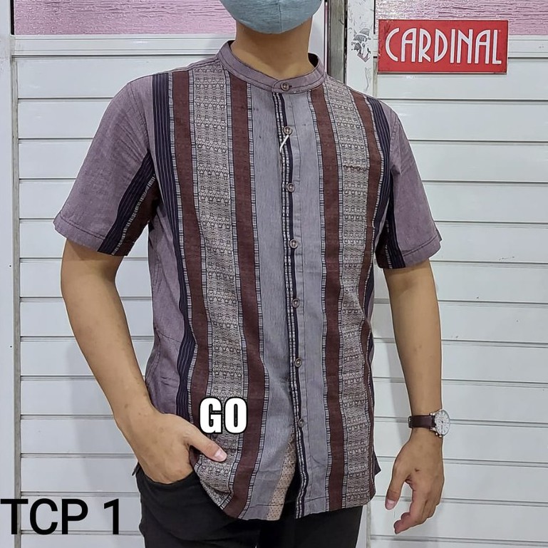 gof M-L CARDINAL KEMEJA KOKO Taqwa Pakaian Pria Original Baju Muslim Salur Lengan Pendek TCP