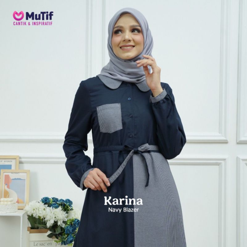 GAMIS MUTIF KARINA NAVY BLAZER